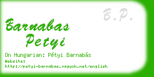 barnabas petyi business card