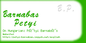 barnabas petyi business card